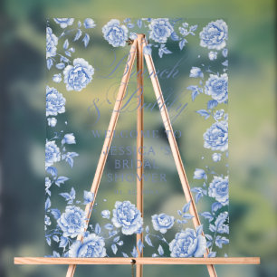 Brunch Bubbly Chic Blue Brautparty Willkommen Acrylschild