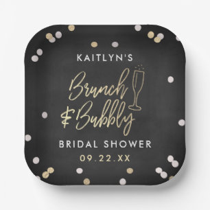 Brunch & Bubbly Confetti Brautparty Pappteller