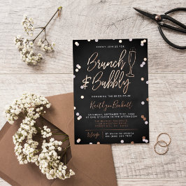 Brunch & Bubbly Confetti Brautparty Real Folieneinladung