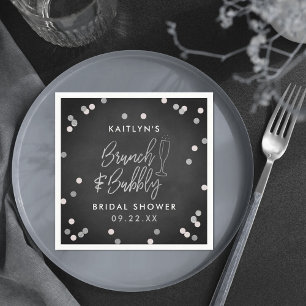 Brunch & Bubbly Confetti Brautparty Serviette