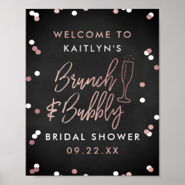 Brunch & Bubbly Confetti Brautparty Willkommen Poster