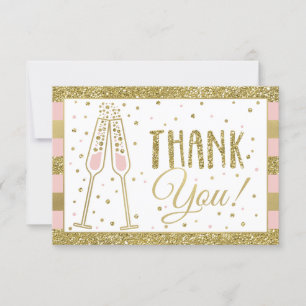 Brunch & Bubbly Dankeschön Card, Imitats Glitzer/F Dankeskarte