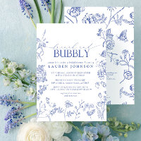 Brunch & Bubbly Dusche mit blauer und weißer Blume