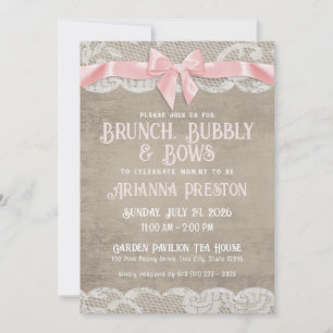 Brunch Bubbly et Bows Baby shower Invitation