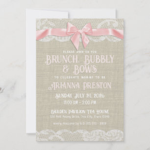 Brunch Bubbly et Bows Baby shower Invitation
