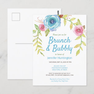 Brunch & Bubbly Fête des mariées Floral Invitation
