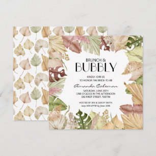 Brunch Bubbly Feuille Tropical Invitation Fête des