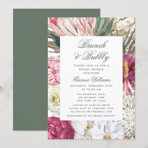 Brunch & Bubbly Floral Brautparty Einladung