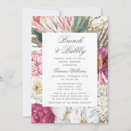 Brunch & Bubbly Floral Brautparty Einladung