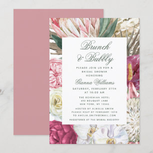 Brunch & Bubbly Floral Brautparty Einladung