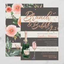 Brunch & Bubbly Glitzer Rose Grau Brautparty