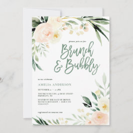 Brunch & Bubbly green und pfirsiche Aquarellblüte