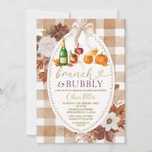 Brunch & Bubbly Herbst-Cocktail Brautparty Einladung