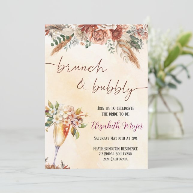 🍾 Brunch & Bubbly Invitation de douche nuptiale � (Debout devant)
