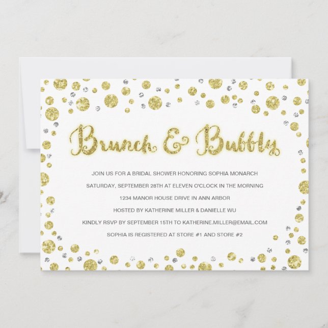 Brunch & Bubbly| Invitation Fête de l'mariée (Devant)