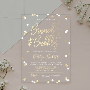 Brunch & Bubbly Konfetti-Junggesellinnenabschied Acryleinladungen