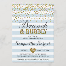 Brunch Bubbly Light Blue Gold Chic Brautparty