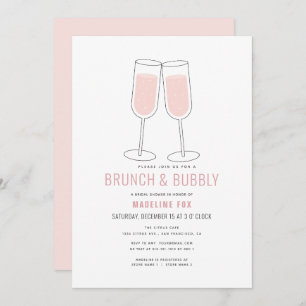Brunch & Bubbly Modern Champagne Brautparty Einladung