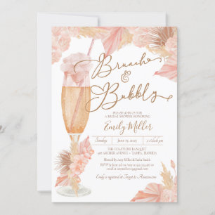 Brunch & Bubbly Pampas Grass Boho Brautparty Einladung