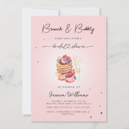 Brunch & Bubbly Pancakes Champagne Brautparty Einladung