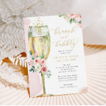 Brunch & Bubbly Pink Brautparty Einladung<br><div class="desc">Dieses hübsche Design besticht durch einen Blumenstrauß in Rosatönen und ein Champagnerglas in Aquarelltönen. Füllen Sie Ihre Informationen in der Vorlage aus. Verwenden Sie die Funktion "Anpassen",  um die Schriftart oder das Layout zu ändern.</div>