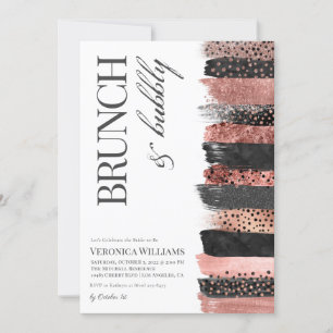 Brunch & Bubbly Rose Gold Bridal Shower Invitation