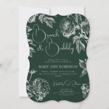 BRUNCH BUBBLY Silver Floral Brautparty Emerald