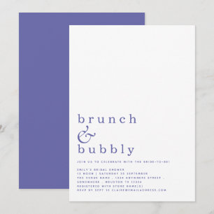 Brunch Bubbly Simple Blue Brautparty Einladung