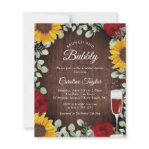 Brunch Bubbly Sonnenblumen Rose Brautparty