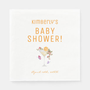 Brunch Bubbly Spring Floral Champagne Baby Dusche Serviette