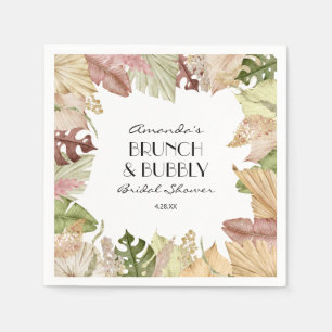 Brunch Bubbly Tropical Blätter Brautparty Serviette
