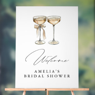 Brunch & Bubbly Wasserfarben Champagner Brautparty Acrylschild