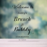 Brunch Bubbly Willkommen Schwarz-weiß