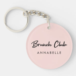 Brunch Club   Nom rose moderne manuscrit
