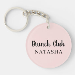 Brunch Club | Rosa persönliche handgeschriebene Sc Schlüsselanhänger