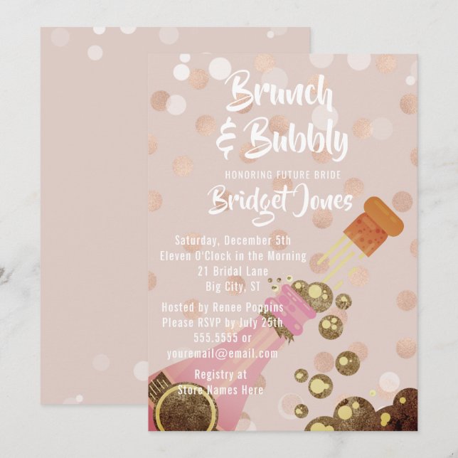 Brunch de Champagne et invitation pétillante de (Devant / Derrière)
