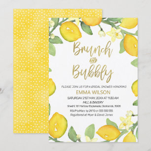 Brunch de citron et invitation nuptiale pétillante