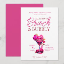 Brunch de Galentine et Bubbly Invitation
