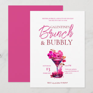 Brunch de Galentine et Bubbly Invitation