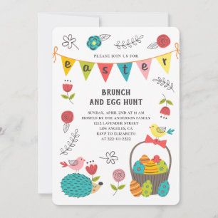 Brunch de Pâques. Chasse aux oeufs. Invitation au 