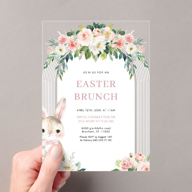 Brunch de Pâques Invitation Acrylique (In situ (ordinateur de poche))