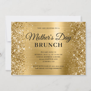Brunch der Goldmedaille für Glitzer und Foil Mothe Einladung