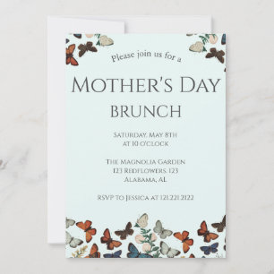 Brunch der personalisierten Mutter   Blumenthema Einladung