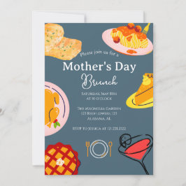 Brunch der personalisierten Mutter | Thema Lebensm Einladung
