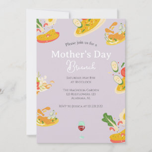 Brunch der personalisierten Mutter   Thema Lebensm Einladung