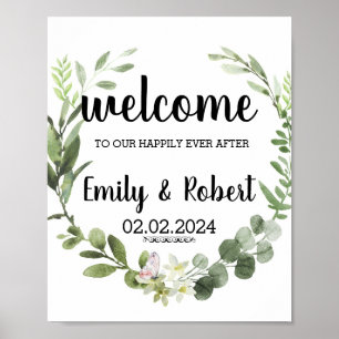 Brunch des Hochzeitsposters aus Aquarellblättern Poster
