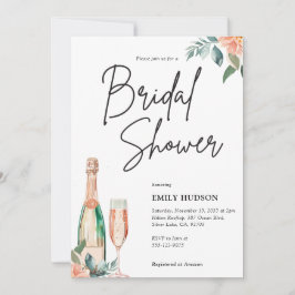 Brunch et Bubbly Elegant Bridal Shower Invitation