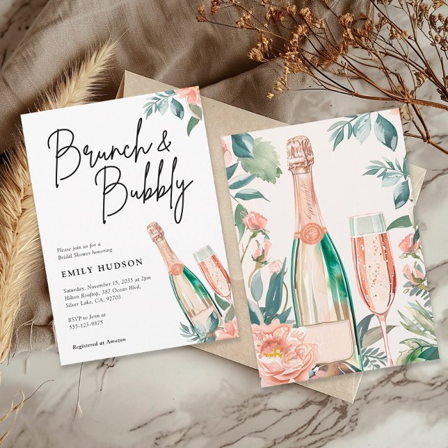 Brunch et Bubbly Elegant Bridal Shower Invitation (Créateur téléchargé)