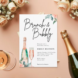 Brunch et Bubbly Elegant Bridal Shower Invitation