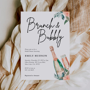 Brunch et Bubbly Elegant Bridal Shower Invitation